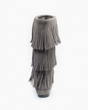 Minnetonka 3-Layer Fringe Boot Grey