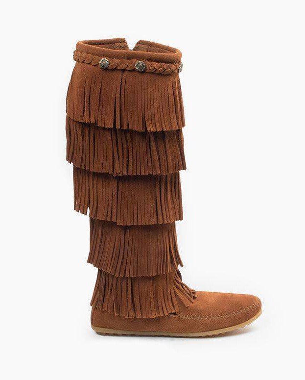 5-Layer Fringe Boot Marron