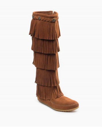 Minnetonka 5-Layer Fringe Boot Brown