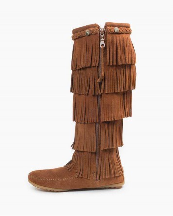 Minnetonka 5-Layer Fringe Boot Brown