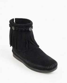 Hi Top Back Zip Boot Black