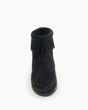 Back Zip Hardsole Boot Black