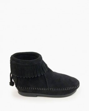 Back Zip Hardsole Boot Black