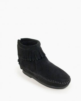 Back Zip Hardsole Boot Black